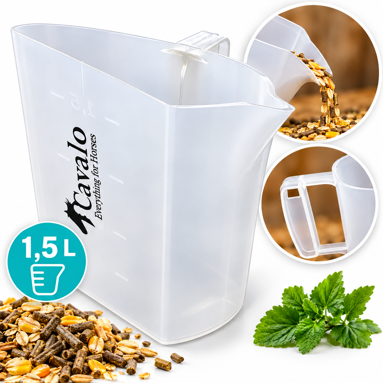 Miarka dozownik Cavalo do paszy 1,5 l transparentny